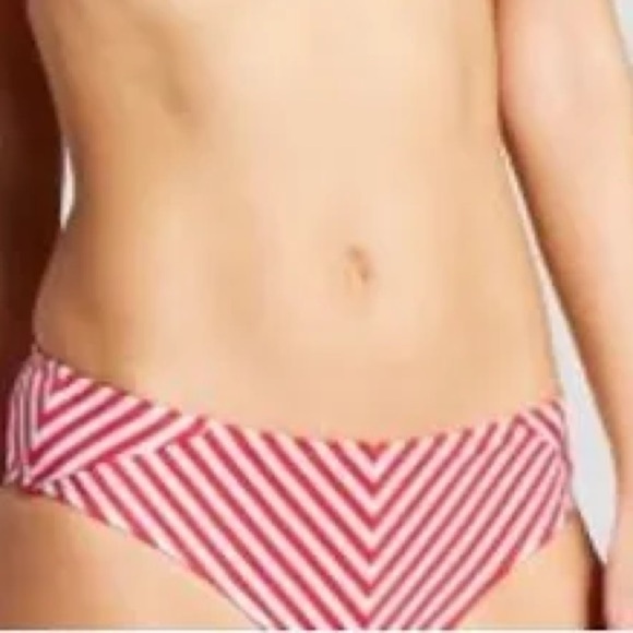 NWT Xhiliration Red and White Striped Bikini Bottom - Picture 1 of 3